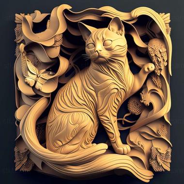 3D модель Азиатская кошка (STL)
